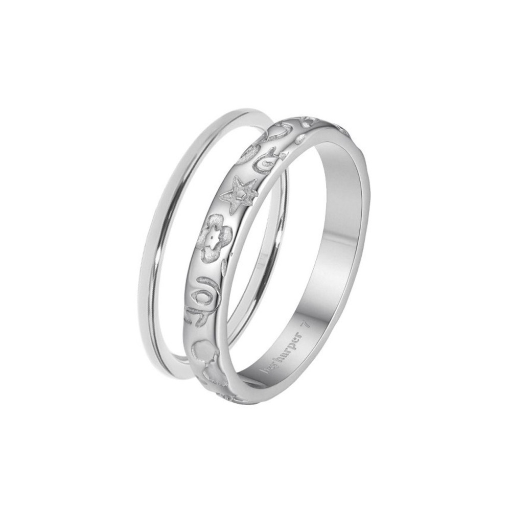 NIB- Hey Harper Aurie Stackable Ring Set - Silver Size 7